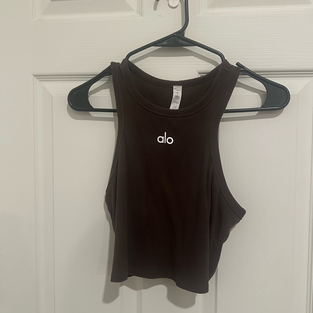 ALO Yoga Women's Dark Brown Aspire Tank Top